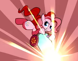 Size: 1024x800 | Tagged: safe, artist:karzahnii, derpibooru import, pinkie pie, earth pony, pony, cannon, female, glow, mare, partillery, party cannon, solo