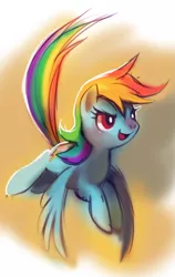 Size: 757x1200 | Tagged: artist:purplekecleon, derpibooru import, flying, rainbow dash, safe, solo