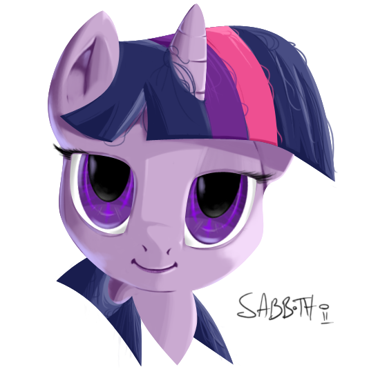 Size: 534x535 | Tagged: safe, artist:copycatastrophe, derpibooru import, twilight sparkle, pony, unicorn, bedroom eyes, bust, female, looking at you, mare, outline, portrait, signature, simple background, smiling, solo, transparent background