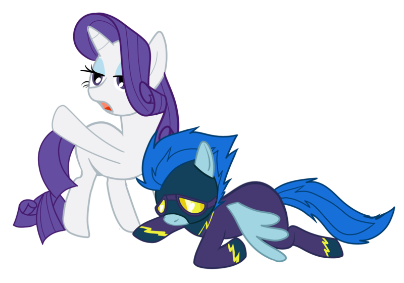 Size: 1624x1137 | Tagged: artist:dotrook, clothes, costume, derpibooru import, duo, goggles, missing cutie mark, nightshade, rarity, sad, safe, shadowbolts, shadowbolts costume, simple background, transparent background