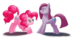 Size: 900x470 | Tagged: artist:kyoukin, derpibooru import, duality, pinkamena diane pie, pinkie pie, safe, self ponidox, solo