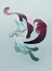 Size: 733x1000 | Tagged: safe, artist:crookedtrees, derpibooru import, rarity, unicorn, falling, female, floating, mare, necklace, solo