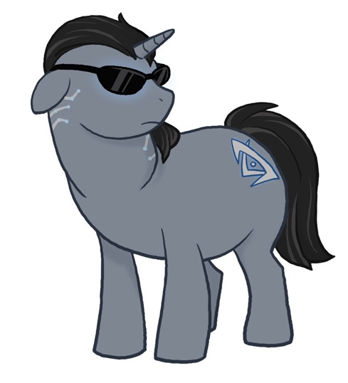 Size: 489x538 | Tagged: safe, derpibooru import, ponified, pony, unicorn, deus ex, jc denton, simple background, solo, sunglasses, white background