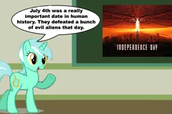 Size: 887x588 | Tagged: safe, derpibooru import, lyra heartstrings, pony, chalkboard, human studies101 with lyra, id4, independence day (movie), meme