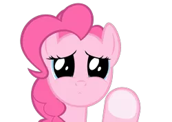 Size: 2822x1994 | Tagged: safe, artist:misterbrony, derpibooru import, pinkie pie, earth pony, pony, against glass, female, fourth wall, looking at you, mare, paint.net, puppy dog eyes, sad, simple background, solo, transparent background