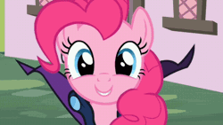Size: 480x270 | Tagged: safe, derpibooru import, screencap, mare do well, pinkie pie, the mysterious mare do well, animated, drool, hoof licking, licking, licking lips, solo, squishy cheeks, tongue out