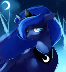 Size: 979x1061 | Tagged: artist:si1vr, bust, colored pupils, dead source, derpibooru import, princess luna, safe, solo