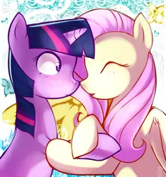 Size: 1153x1228 | Tagged: artist:si1vr, derpibooru import, female, fluttershy, lesbian, safe, shipping, twilight sparkle, twishy