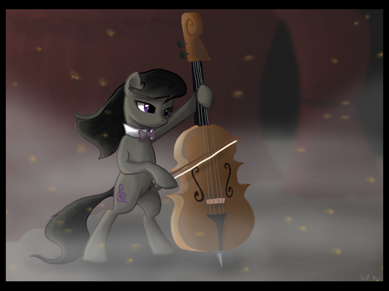 Size: 2400x1800 | Tagged: safe, artist:dawnmistpony, derpibooru import, octavia melody, earth pony, pony, bipedal, cello, female, mare, music, musical instrument, photoshop, solo, windswept mane