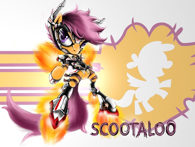 Size: 2677x2015 | Tagged: artist:europamaxima, badass, derpibooru import, high res, rocket boots, safe, scootaloo, solo