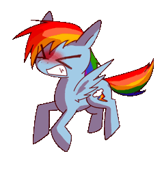 Size: 479x500 | Tagged: angry, animated, artist:missbutlerart, blushing, derpibooru import, frame by frame, rainbow dash, safe, simple background, solo, transparent background
