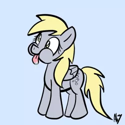Size: 750x750 | Tagged: safe, artist:datahmedz, derpibooru import, derpy hooves, pegasus, pony, female, mare, solo, tongue out