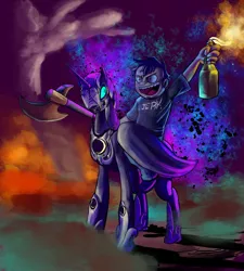 Size: 2700x3000 | Tagged: artist:tofutiles, crossover, dan, dan vs, derpibooru import, high res, nightmare moon, safe, this will end in tears