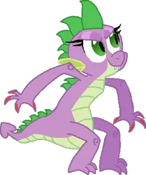 Size: 358x428 | Tagged: artist:selenaede, artist:starryoak, barb, derpibooru import, dragon, rule 63, safe, secret of my excess, simple background, solo, spike, teenager, transparent background