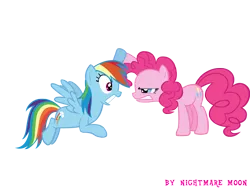 Size: 2000x1500 | Tagged: artist:nightmaremoons, derpibooru import, party of one, pinkie pie, rainbow dash, safe, simple background, transparent background, vector