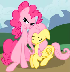 Size: 1427x1471 | Tagged: artist:frostheartissiamese, crying, derpibooru import, fluttershy, pinkie pie, safe