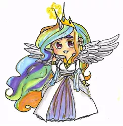 Size: 727x745 | Tagged: artist:singingcatartist12, derpibooru import, horned humanization, humanized, princess celestia, safe, winged humanization