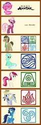 Size: 600x1835 | Tagged: safe, derpibooru import, cheerilee, derpy hooves, doctor whooves, roseluck, soarin', time turner, pegasus, pony, avatar the last airbender, chart, comparison, female, mare