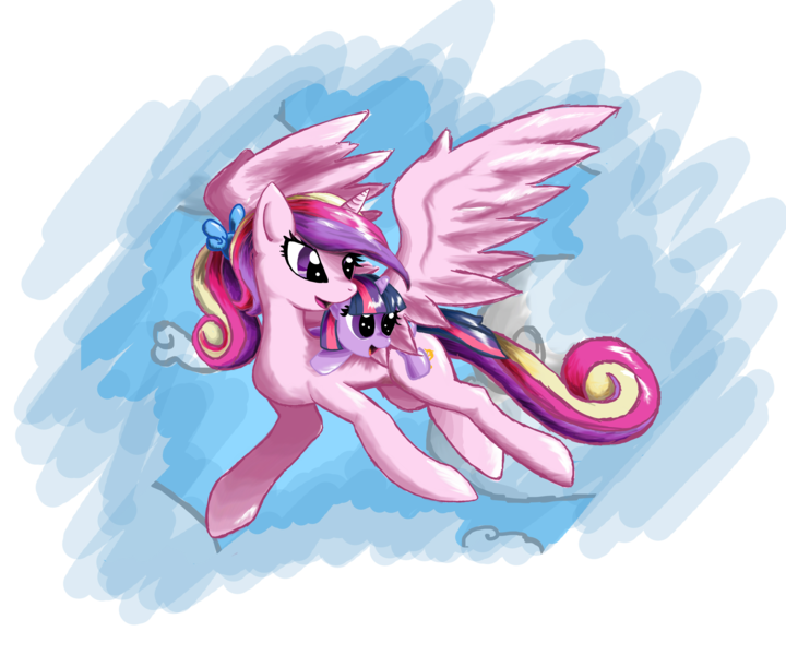 Size: 3543x2953 | Tagged: safe, artist:halotheme, derpibooru import, princess cadance, twilight sparkle, alicorn, pony, unicorn, female, filly, foal, high res