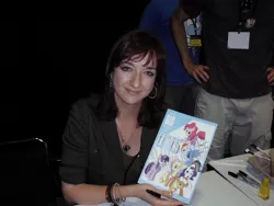 Size: 1000x750 | Tagged: artist:madmax, bronycon, comic book, derpibooru import, lauren faust, photo, safe