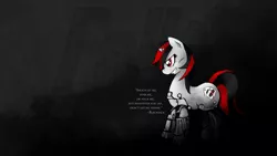 Size: 1366x768 | Tagged: suggestive, artist:fore-trekker, derpibooru import, oc, oc:blackjack, unofficial characters only, cyborg, pony, unicorn, fallout equestria, fallout equestria: project horizons, fanfic, fanfic art, female, hooves, horn, implied sex, mare, solo, teeth, text