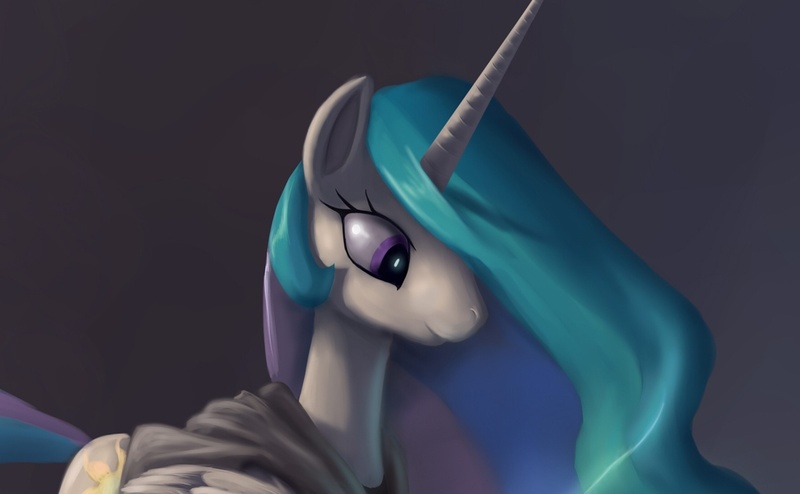 Size: 1165x719 | Tagged: dead source, safe, artist:raikoh, derpibooru import, princess celestia, alicorn, pony, clothes, cropped, female, mare, photoshop, robe, solo