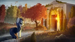 Size: 1600x900 | Tagged: artist:gign-3208, chronicles of amber, deirdre, derpibooru import, ponified, rain, safe, tomb, wallpaper