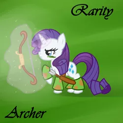 Size: 1000x1000 | Tagged: archery, arrow, artist:speccysy, bow (weapon), derpibooru import, fantasy class, rarity, safe, solo