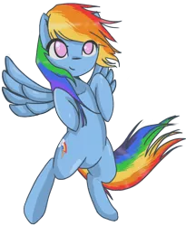 Size: 738x900 | Tagged: safe, artist:prozenconns, derpibooru import, rainbow dash, pegasus, pony, bipedal, female, mare, simple background, solo, transparent background