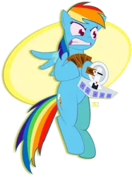 Size: 774x1033 | Tagged: artist needed, safe, derpibooru import, rainbow dash, pegasus, pony, card, crossover, duel disk, female, flying, simple background, solo, transparent background, yu-gi-oh!