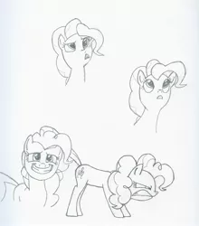 Size: 2152x2448 | Tagged: artist:tyrellus, derpibooru import, expressions, high res, pinkie pie, safe, sketch