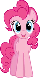 Size: 3249x6240 | Tagged: artist:kittyhawk-contrail, cute, derpibooru import, diapinkes, happy, hugpony poses, looking at you, open mouth, part of a set, pinkie pie, safe, simple background, smiling, solo, transparent background, vector