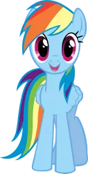 Size: 3087x6057 | Tagged: safe, artist:kittyhawk-contrail, derpibooru import, part of a set, rainbow dash, cute, dashabetes, happy, hugpony poses, looking at you, open mouth, simple background, smiling, solo, transparent background, vector