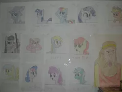 Size: 2304x1728 | Tagged: safe, derpibooru import, applejack, berry punch, berryshine, bon bon, carrot top, derpy hooves, golden harvest, lily, lily valley, lyra heartstrings, octavia melody, rainbow dash, rarity, sunshower raindrops, sweetie drops, trixie, twilight sparkle, pegasus, pony, cd-i, female, king harkinian, mare, the legend of zelda, traditional art