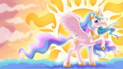 Size: 1366x768 | Tagged: artist:saphamia, derpibooru import, pinklestia, princess celestia, safe, solo