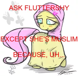 Size: 1280x1256 | Tagged: derpibooru import, fluttershy, hijab, image macro, islam, islamashy, safe