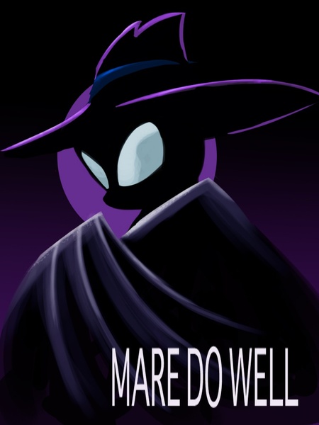 Size: 768x1024 | Tagged: dead source, safe, artist:raikoh, derpibooru import, mare do well, pony, batman, batman the animated series, clothes, costume, darkwing duck, female, hat, mare, parody, photoshop, solo