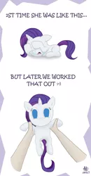 Size: 645x1238 | Tagged: arms, artist:mafon, crying, derpibooru import, filly, foal, hand, human, rarity, safe