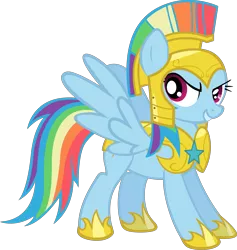 Size: 3799x4000 | Tagged: safe, artist:spaceponies, derpibooru import, rainbow dash, pegasus, pony, female, hilarious in hindsight, mare, royal guard armor, simple background, solo, transparent background