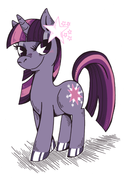 Size: 600x842 | Tagged: dead source, safe, artist:s-c-fowlie, derpibooru import, twilight sparkle, pony, unicorn, colored hooves, female, grin, pacman eyes, simple background, smiling, solo, transparent background, unicorn twilight