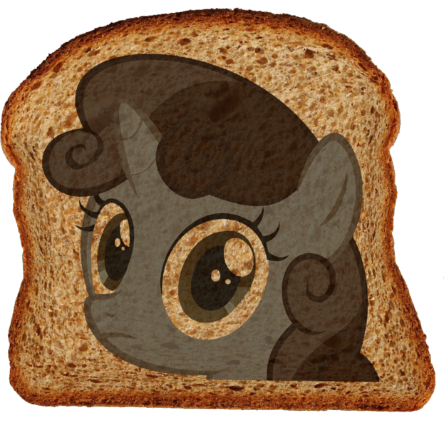 Size: 855x824 | Tagged: bread, derpibooru import, safe, solo, sweetie belle, toast
