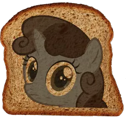Size: 855x824 | Tagged: bread, derpibooru import, safe, solo, sweetie belle, toast
