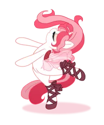 Size: 1149x1391 | Tagged: safe, artist:the-orator, derpibooru import, oc, oc:graceful slippers, unofficial characters only, pony, unicorn, backbend, ballerina, ballet, ballet slippers, bipedal, clothes, dancing, dress, eyes closed, female, flexible, mare, solo