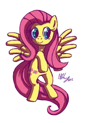 Size: 1748x2480 | Tagged: safe, artist:projectzuel, derpibooru import, fluttershy, pegasus, pony, bipedal, female, full face view, looking away, mare, simple background, smiling, solo, spread wings, transparent background, wings