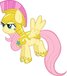 Size: 3550x4000 | Tagged: safe, artist:spaceponies, derpibooru import, fluttershy, pegasus, pony, female, flutterbadass, mare, royal guard armor, simple background, solo, transparent background, war face