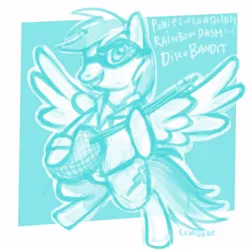 Size: 500x500 | Tagged: artist:clorin spats, derpibooru import, disco bandit, kingdom of loathing, rainbow dash, safe