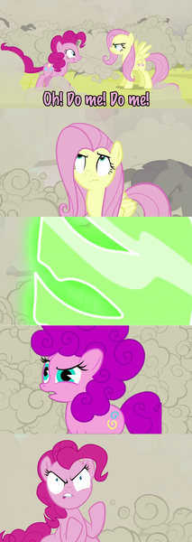 Size: 960x2699 | Tagged: angry, comic, crossover, derpibooru import, doomie, expy, fight me, fluttershy, my little war horse, pinkie pie, pony reference, safe