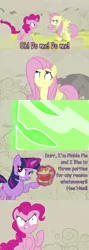 Size: 960x2699 | Tagged: comic, derpibooru import, doomie, fluttershy, pinkie pie, safe, sandwich, twilight sparkle