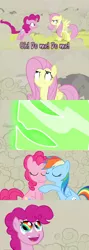 Size: 960x2699 | Tagged: safe, derpibooru import, doomie, fluttershy, pinkie pie, rainbow dash, comic, female, lesbian, pinkiedash, shipping