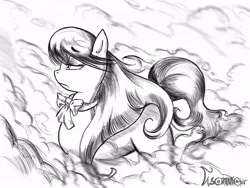 Size: 800x600 | Tagged: dead source, safe, artist:discommunicator, derpibooru import, octavia melody, earth pony, pony, female, grayscale, mare, monochrome, paint tool sai, profile, smoke, solo